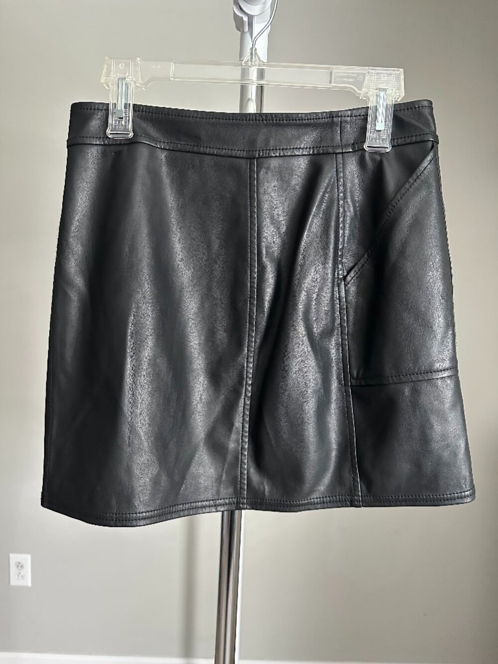 Black Faux Leather Skirt Size M